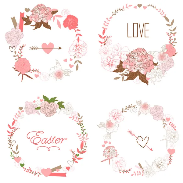 Bloemen frame collectie — Stockvector