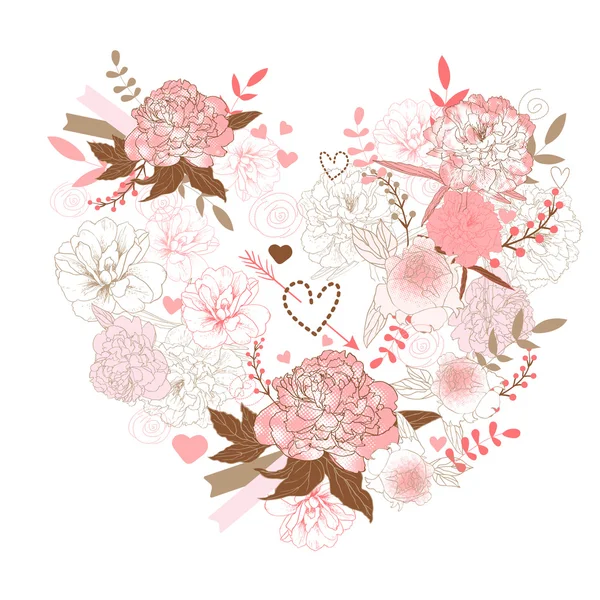 Floral heart — Stockvector