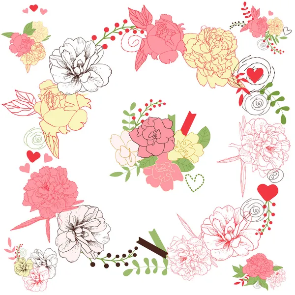 Floral bouquets — Stock Vector