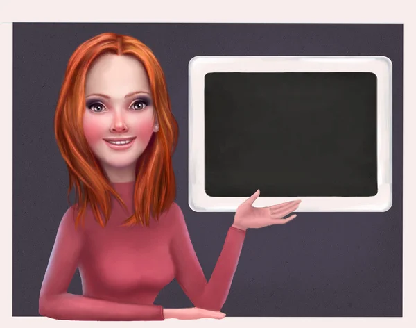 Redhead personaggio donna d'affari — Foto Stock