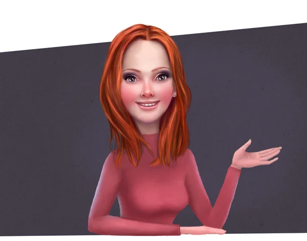 Redhead business woman character — Stock Photo, Image