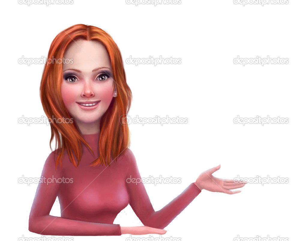 Redhead business woman character