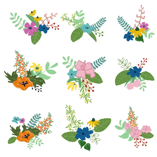 Floral bouquets — Stock Vector