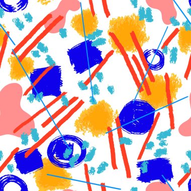 Kusursuz geometrik desen, soyut karalama arkaplanı. Vektör çizimi. Duvar kağıdı, şablon dolguları, web sayfası arkaplanı, yüzey dokuları için kullanılabilir. 