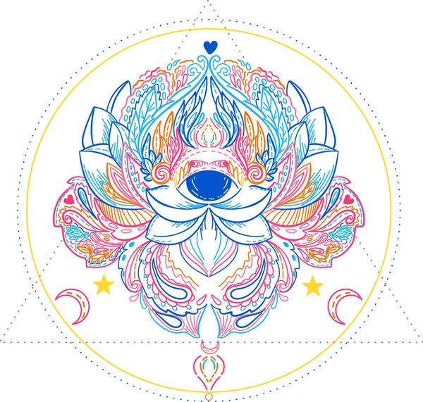 Mandala Vektor Illusztrációja Elszigetelve Fény Béke Szellem Koncepció Buddhizmus Lótusz — Stock Vector