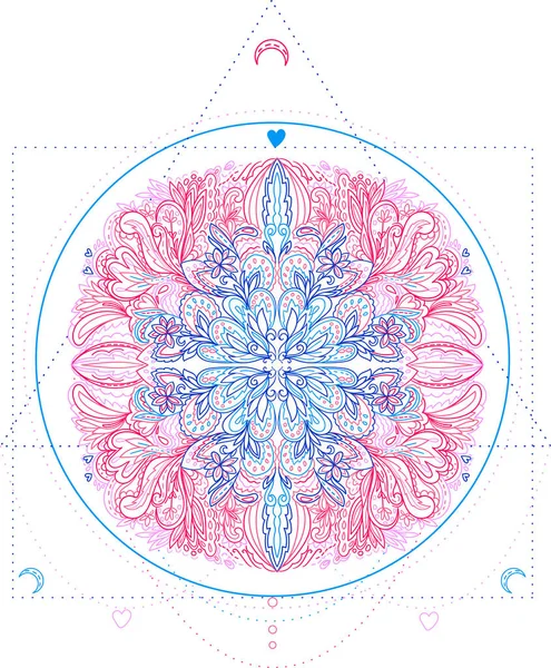 Vektor Illustration Mandala Ljus Fred Och Andebegrepp Tatuering Andlig Yoga — Stock vektor