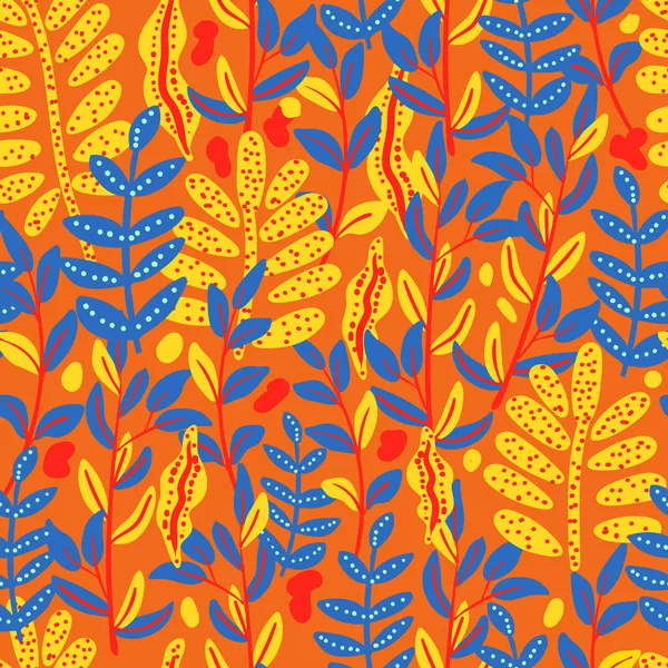 Nahtlose Pflanzen Handgezeichnete Muster Abstrakte Natur Background Can Für Tapeten — Stockvektor