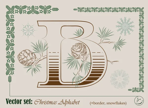 Initiales vectorielles de l'alphabet anglais de Noël — Image vectorielle
