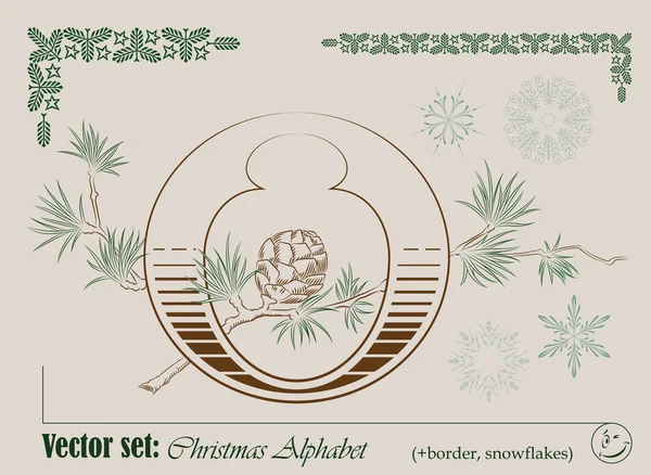 Initiales vectorielles de l'alphabet anglais de Noël — Image vectorielle