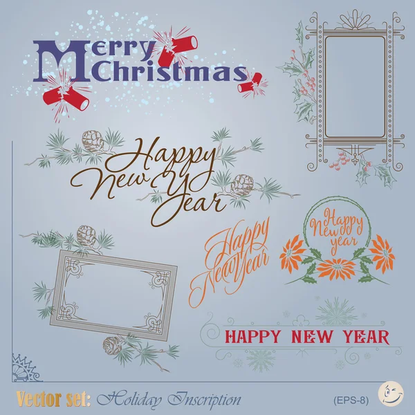 Christmas and New Year 's Inscription — стоковый вектор