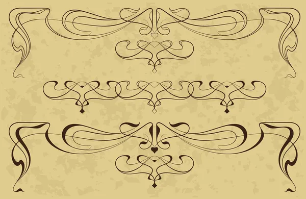 Éléments abstraits dans le style art nouveau — Image vectorielle