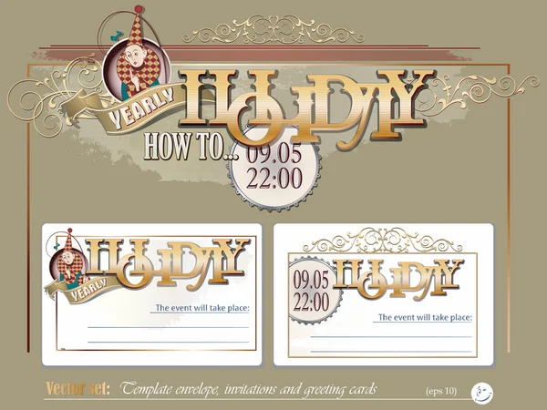 テンプレート招待状およびグリーティング カード — ストックベクタ