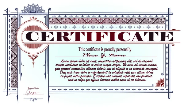 Modèle de certificat — Image vectorielle