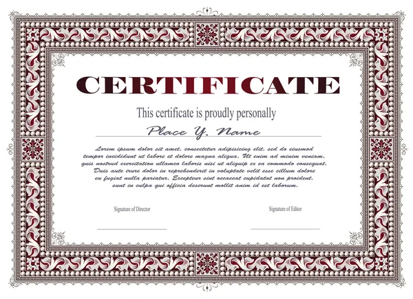 Modèle de certificat — Image vectorielle