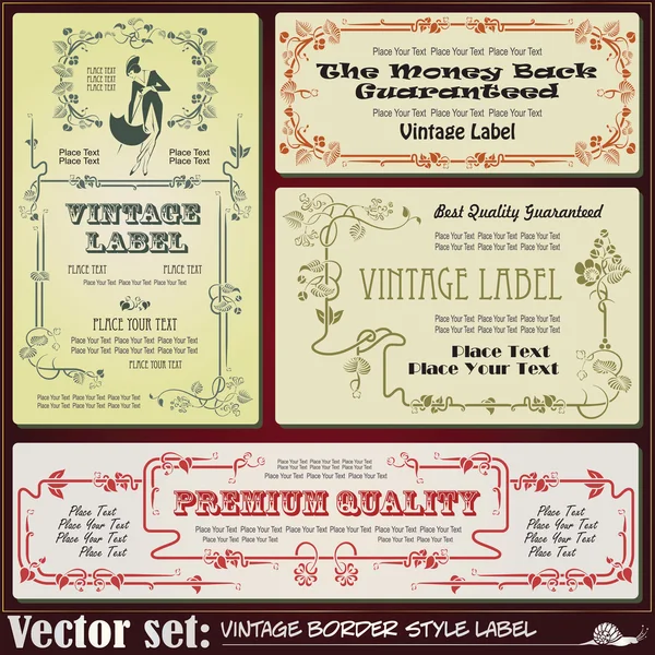 Border style labels on different topics — Stock Vector