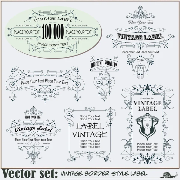 Etiquetas de estilo fronterizo sobre diferentes temas — Vector de stock