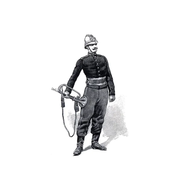 Franse soldaten in de vorm van de late 19e eeuw. — Stockfoto