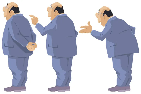 Respetable Hombre Negocios Varias Poses Concepto Ilustración Para Desarrollo Sitios — Vector de stock