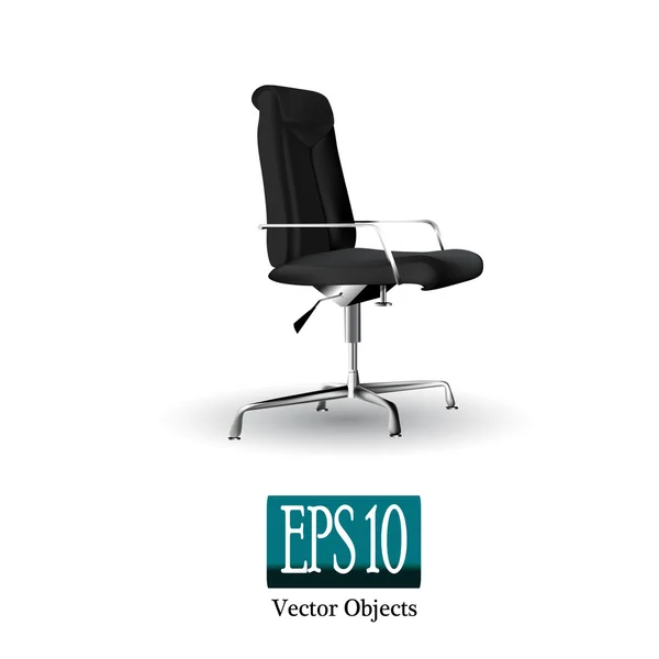 Negro silla de oficina — Vector de stock