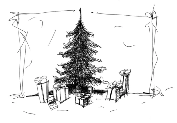Sketch of Christmas tree — Stock Photo, Image