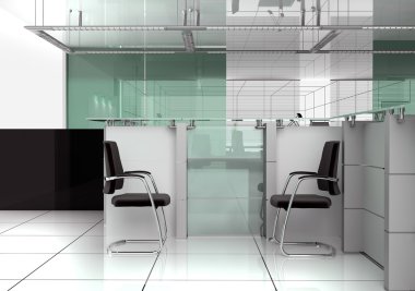 modern ofis resepsiyonda