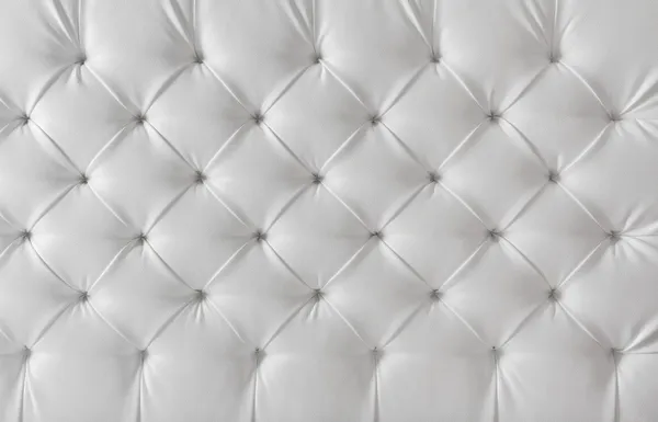 Leather upholstery white sofa texture, pattern background — Stock Photo, Image