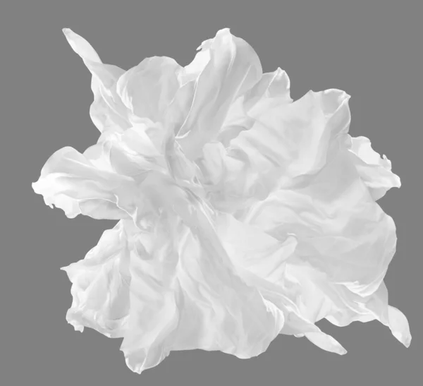 Белая Шелковая Ткань Летающая Ветру Шарф Шифона Машет Воздухом Над — стоковое фото