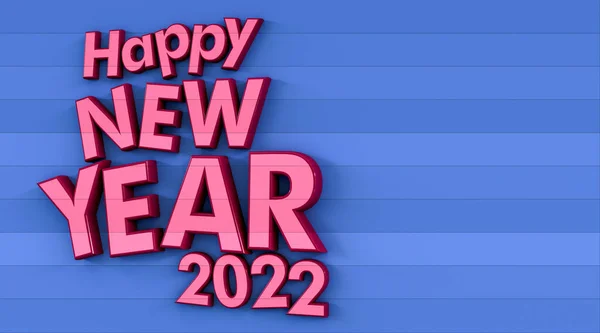 Rendering Words Happy New Year 2022 Red Letters Blue Background — Stock Photo, Image