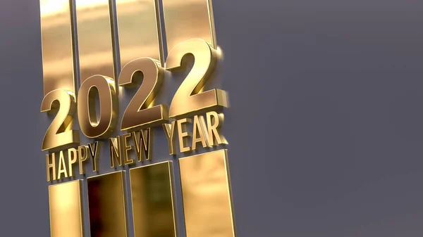 Рендеринг Надписи Новым 2022 Годом Золотой Зеркальной Поверхности Черном Фоне — стоковое фото