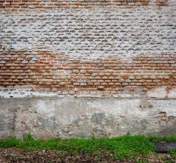 Antiguo Muro Ladrillo Hormigón Con Pintura Blanca Pelada —  Fotos de Stock