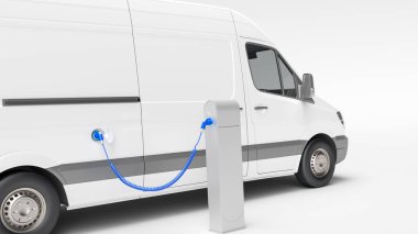 Bir şarj istasyonunda 3 boyutlu elektrikli minibüs tasarımı