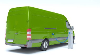 Bir şarj istasyonunda 3 boyutlu elektrikli minibüs tasarımı