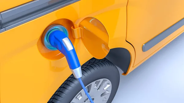 Rendering Electric Van Charging Station — Stock Photo, Image