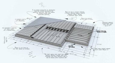 Ölçümleri ve teknik özellikleri olan üç boyutlu bir yapı temeli oluşturma