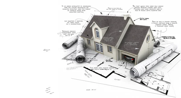 Rendering Architecture Project Progress — Stock Photo, Image