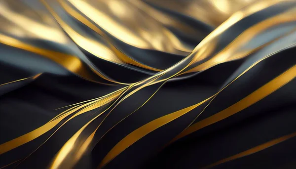 3D rendering of a black and gold background