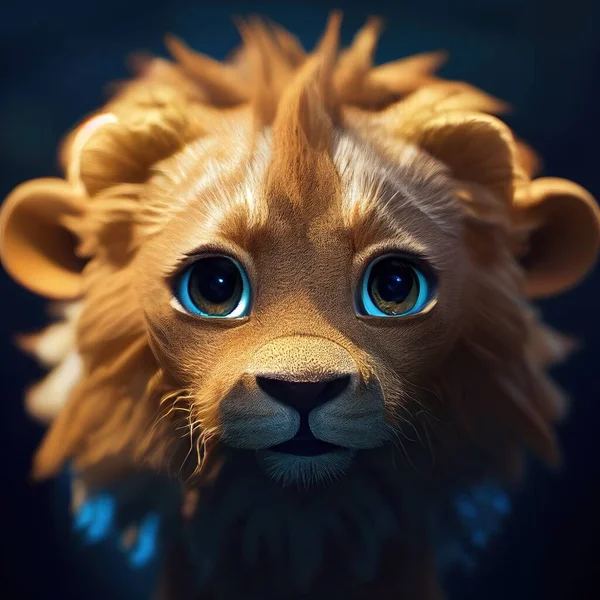 3D rendering of a cartoon teddy lion
