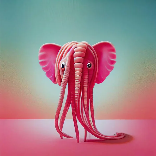 3D rendering of a pink elephant