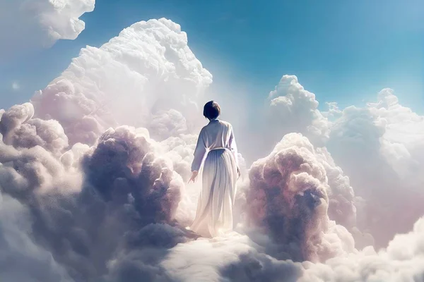 3D rendering of an angel up in heaven