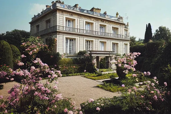 3D rendering of renaissance style French palace