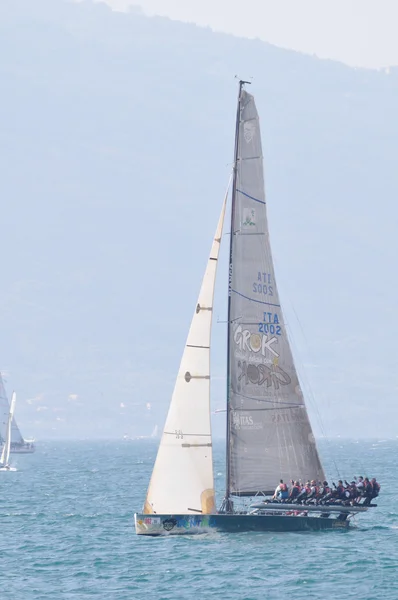 Clan Grock sailing close to the wind - Centomiglia 2012 — Stock Photo, Image