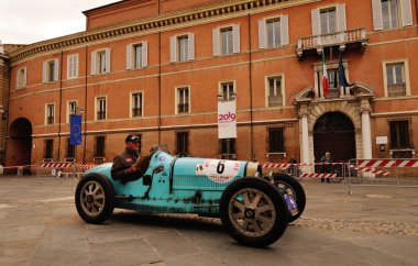 Light blue Bugatti Type 35 in Ravenna clipart