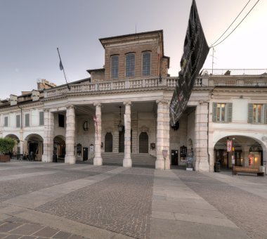 Centre of Brescia at dawn, Teatro Grande clipart