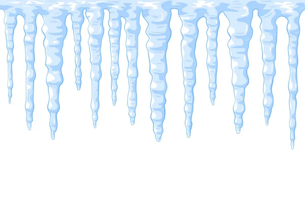 Icicle Seamless Pattern Winter Vector Illustration Isolated White Background — Stock Vector
