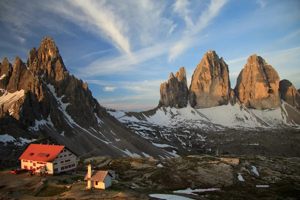 Tre Cime e Monte paterno — Foto Stock