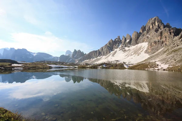 Lakes of the plans and Monte Paterno — Stock Photo, Image