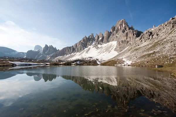 Lakes of the plans and Monte Paterno — Stock Photo, Image