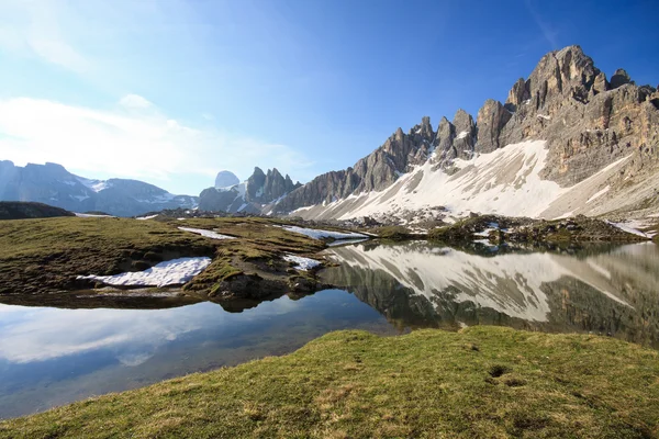 Lakes of the plans and Monte Paterno — Stock Photo, Image