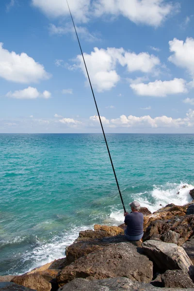 Fiskare på klippan — Stockfoto