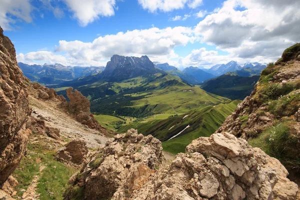 Alpe di Siusi and Sassopiatto — Stock Photo, Image